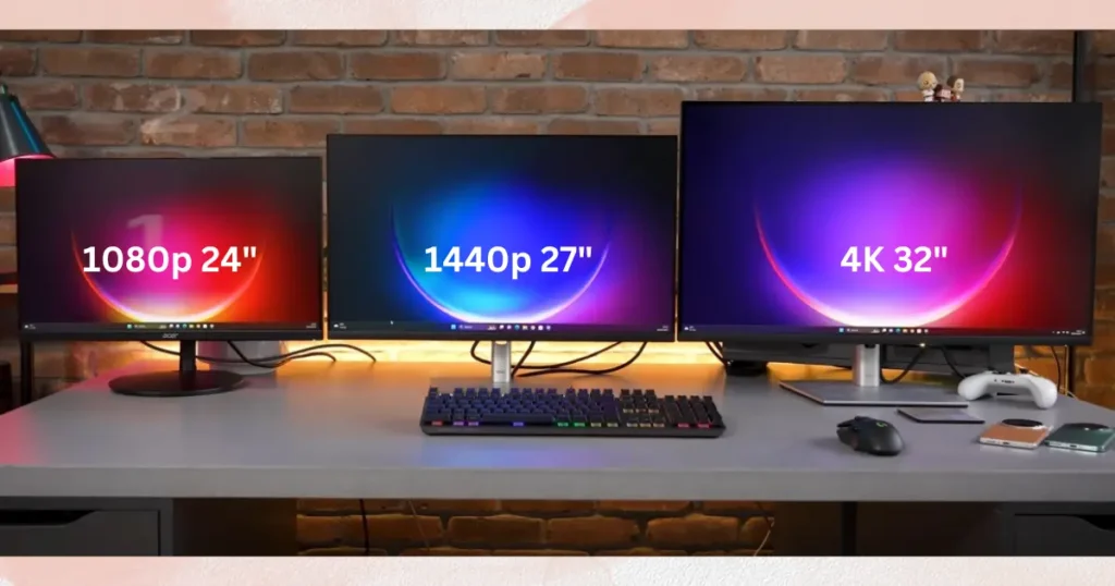 Monitor Resolution 1080p, 1440p, and 4K with sizes